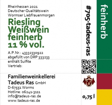 Riesling feinherb 2021